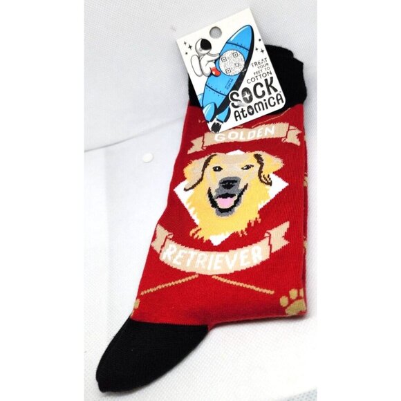 Sock Atomica Comfy One Size Fits Most Kync Custom Golden Retriever Socks | Soft - Picture 11 of 12
